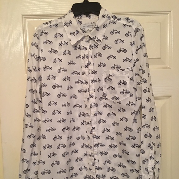 Liz Claiborne Tops - Liz Claiborne button up shirt bike print
